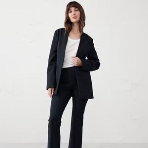 Banana Republic Classic ponte collarless Black Blazer 10 tall